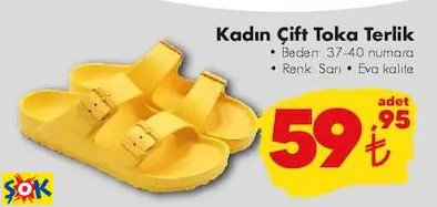 KADIN ÇİFT TOKA TERLİK KADIN ÇİFT TOKA TERLİK